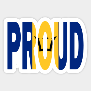 Barbados Flag Designed in The Word Proud - Bajan - Soca Mode Sticker